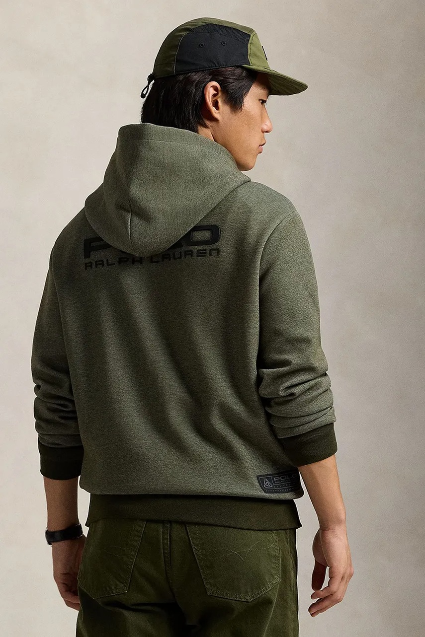 Кофта Polo Ralph Lauren мужская цвет зелёный с капюшоном с принтом 710959025 Кофта Polo Ralph Lauren мужская цвет зелёный с капюшоном с принтом 710959025