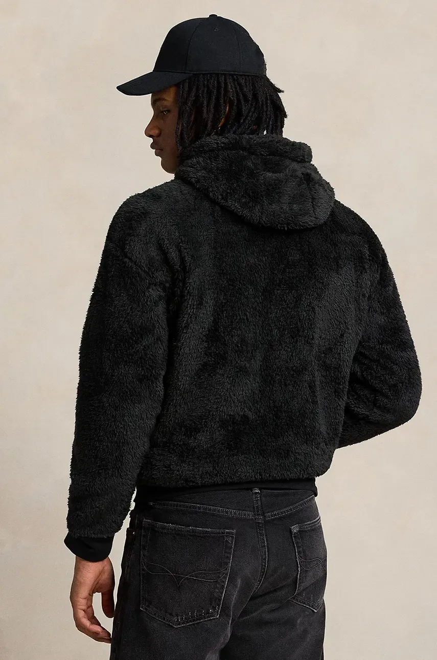 Кофта Polo Ralph Lauren мужская цвет чёрный с капюшоном с принтом 710962011 Кофта Polo Ralph Lauren мужская цвет чёрный с капюшоном с принтом 710962011