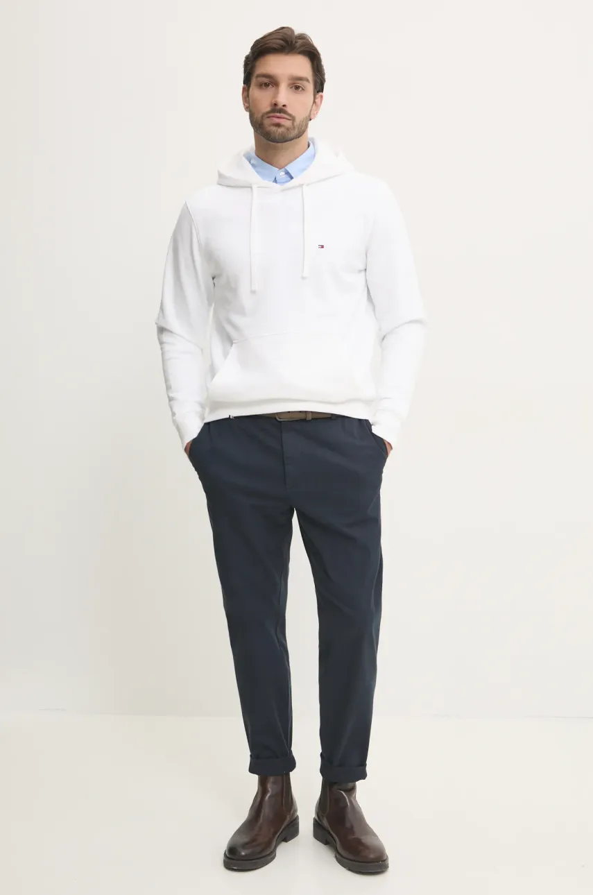 Хлопковая кофта Tommy Hilfiger мужская цвет бежевый с капюшоном меланж MW0MW37235 Хлопковая кофта Tommy Hilfiger мужская цвет бежевый с капюшоном меланж MW0MW37235