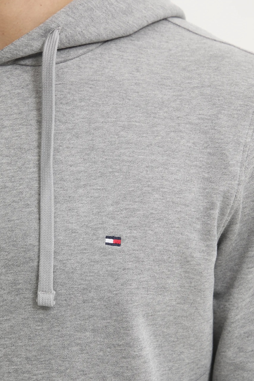 Бавовняна кофта Tommy Hilfiger чоловіча колір сірий з капюшоном меланж MW0MW37235 