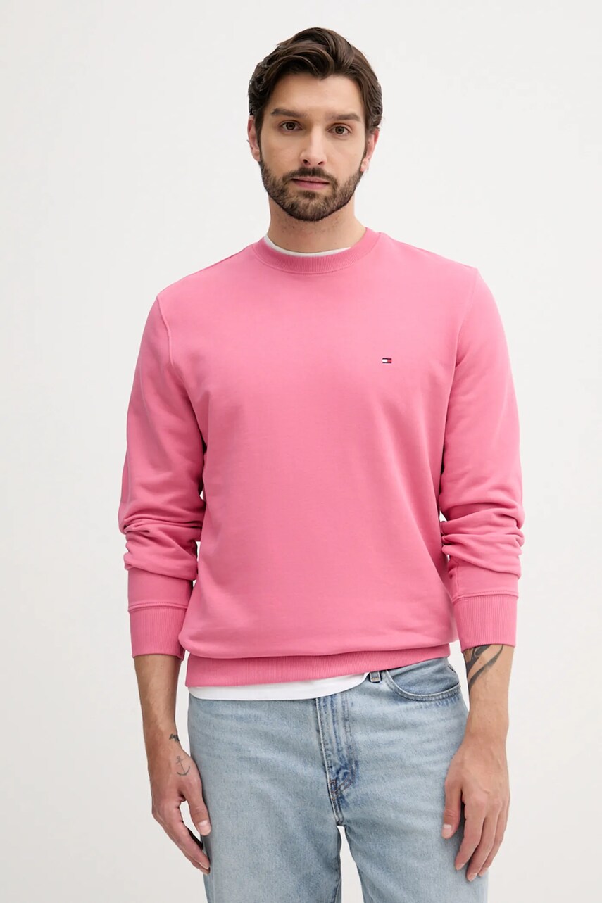 Levně Bavlněná mikina Tommy Hilfiger pánská, černá barva, hladká, MW0MW37237