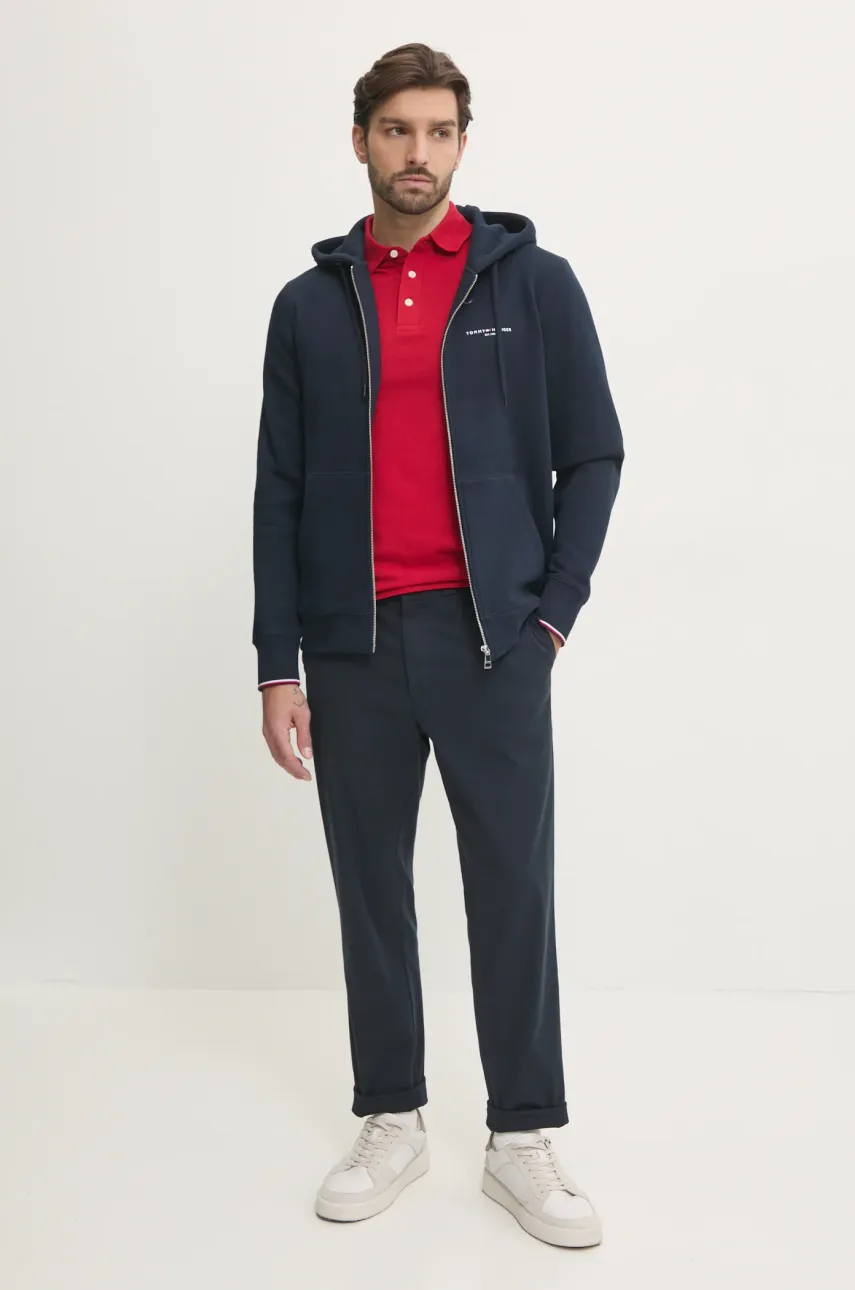 Кофта Tommy Hilfiger мужская цвет синий с капюшоном меланж MW0MW37687 Кофта Tommy Hilfiger мужская цвет синий с капюшоном меланж MW0MW37687
