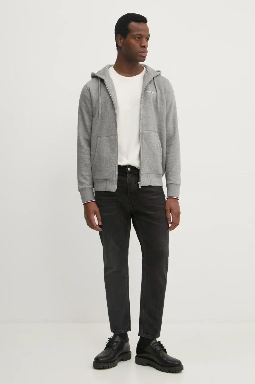 Кофта Tommy Hilfiger мужская цвет серый с капюшоном меланж MW0MW37687 Кофта Tommy Hilfiger мужская цвет серый с капюшоном меланж MW0MW37687