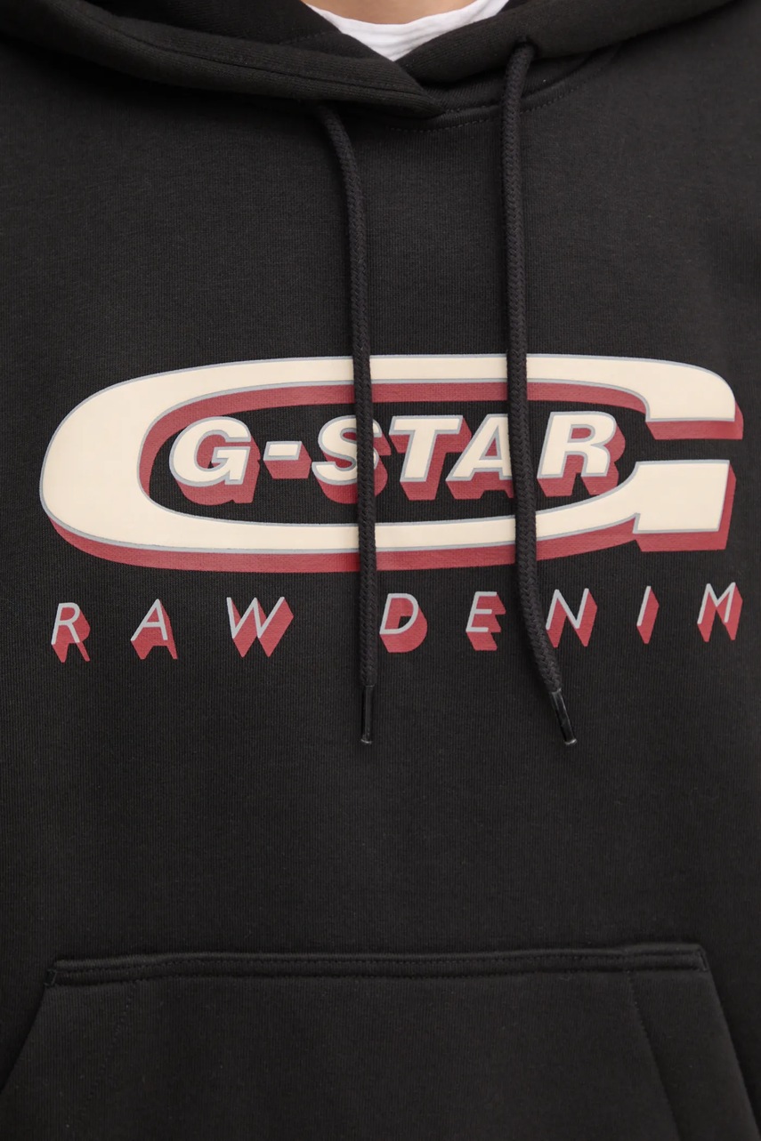 Μπλούζα G-Star χρώμα: μαύρο, με κουκούλα, D26347-D733 φωτογραφία