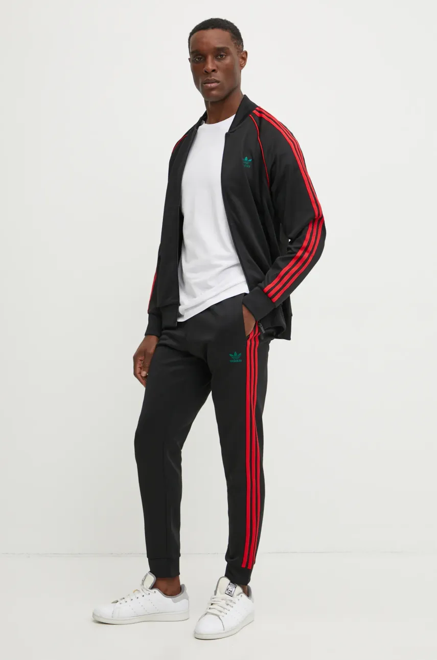 Кофта adidas Originals SST TT мужская цвет чёрный с аппликацией JP1223 Кофта adidas Originals SST TT мужская цвет чёрный с аппликацией JP1223