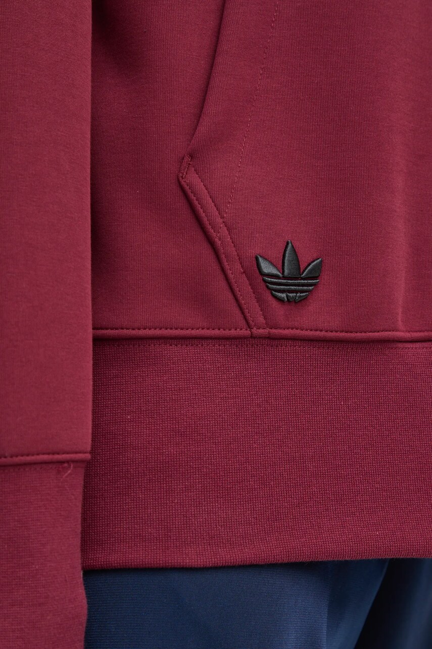 Dukserica adidas Originals Neuclassics za muškarce, boja: bordo, s kapuljačom, s aplikacijom, JC9936