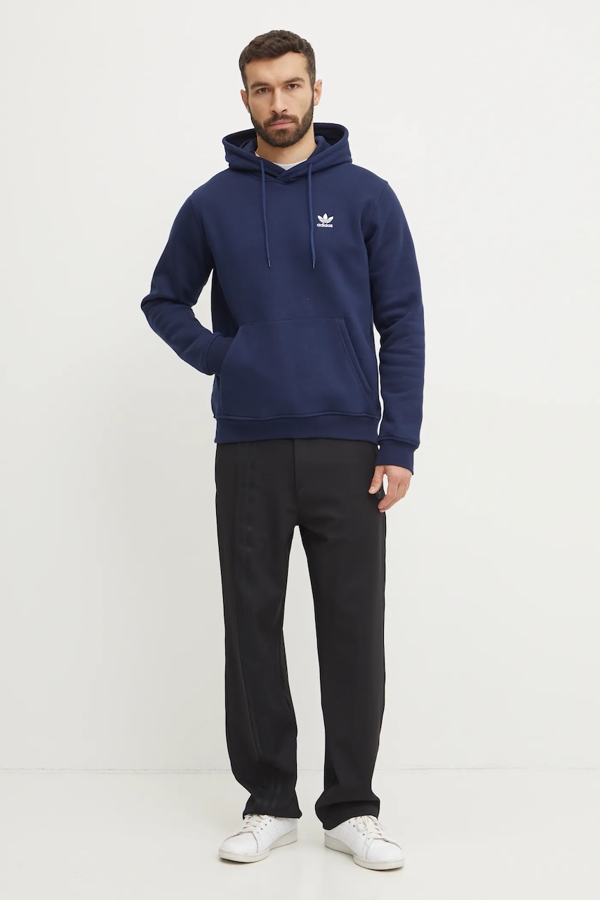 Кофта adidas Originals Essential мужская цвет синий с капюшоном однотонная IY4929 Кофта adidas Originals Essential мужская цвет синий с капюшоном однотонная IY4929
