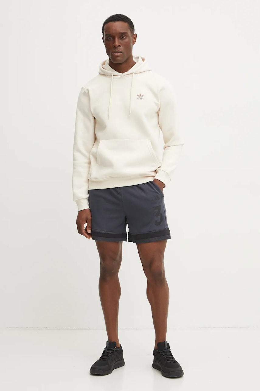 Кофта adidas Originals Essential мужская цвет бежевый с капюшоном однотонная JD2402 Кофта adidas Originals Essential мужская цвет бежевый с капюшоном однотонная JD2402