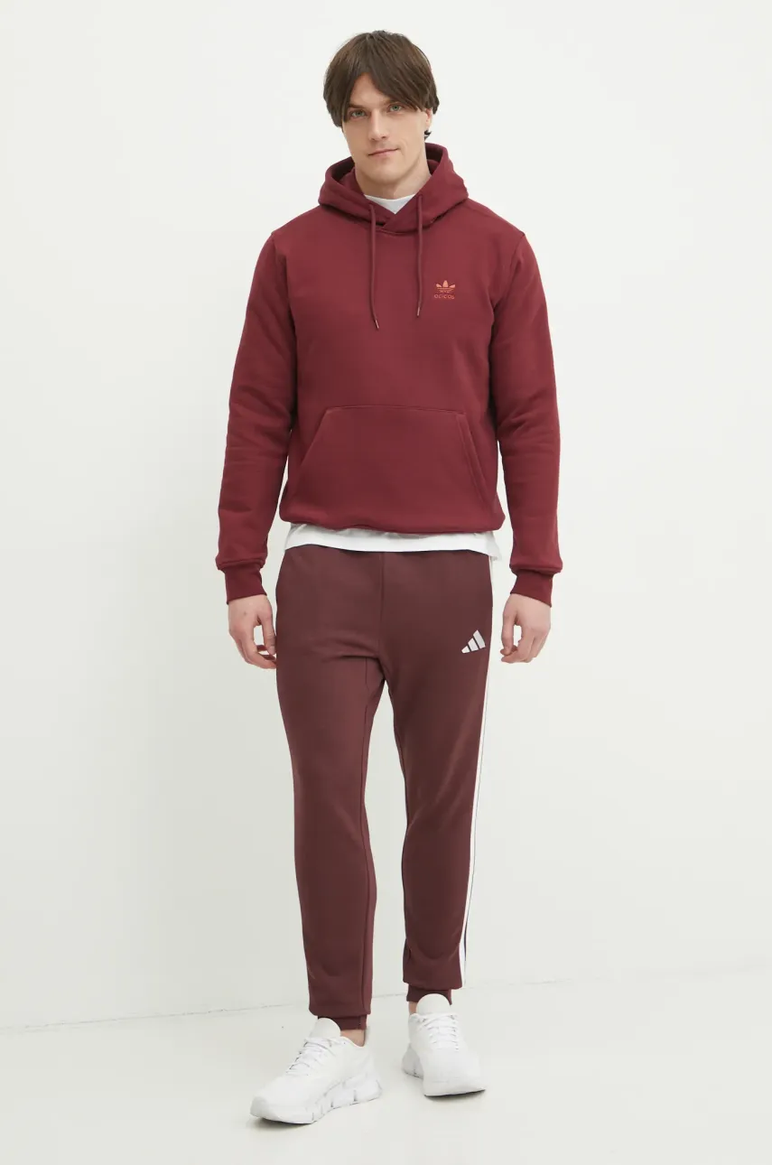 Кофта adidas Originals Essential мужская цвет бордовый с капюшоном с аппликацией JD2403 Кофта adidas Originals Essential мужская цвет бордовый с капюшоном с аппликацией JD2403