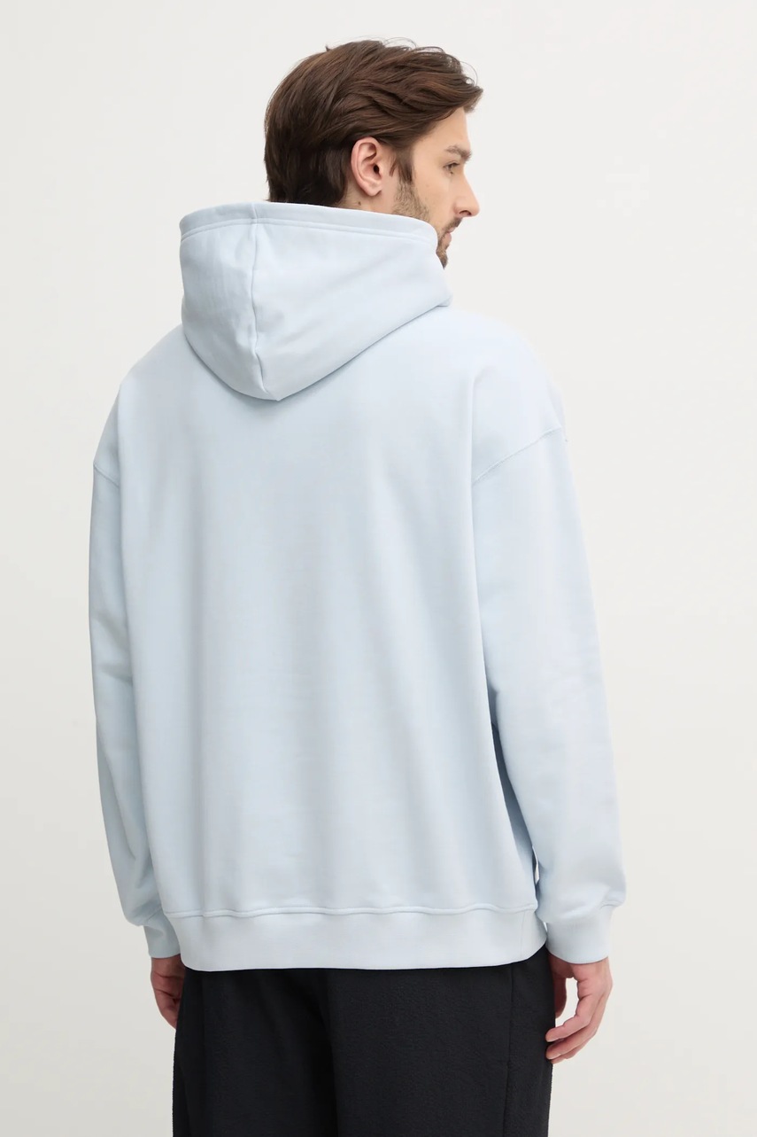 Βαμβακερή μπλούζα adidas Originals Essential χρώμα: μπλε, με κουκούλα, JD3300 φωτογραφία