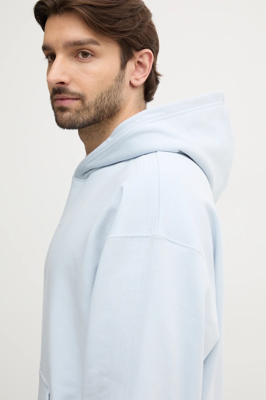 Βαμβακερή μπλούζα adidas Originals Essential χρώμα: μπλε, με κουκούλα, JD3300 φωτογραφία