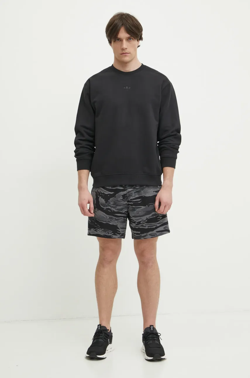 Хлопковая кофта adidas Originals Essential мужская цвет чёрный однотонная JC9574 Хлопковая кофта adidas Originals Essential мужская цвет чёрный однотонная JC9574