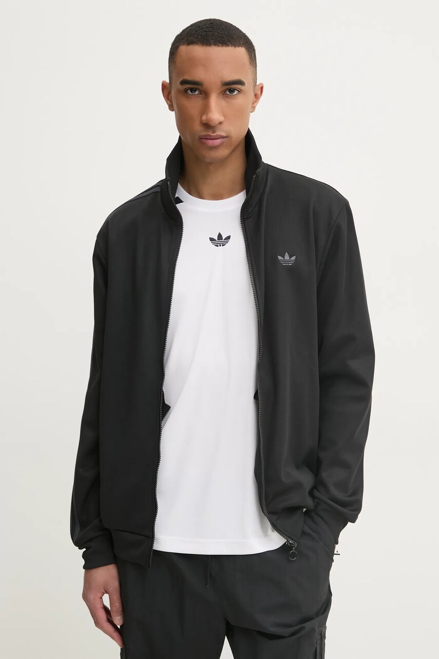 adidas Originals bluză BB TT bărbați, culoarea negru, cu imprimeu, JC7417