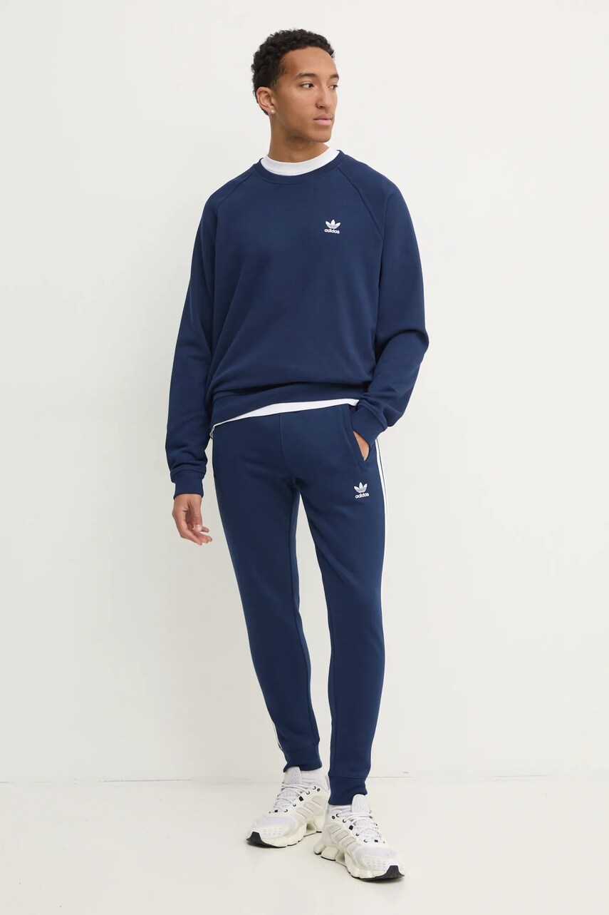 Хлопковая кофта adidas Originals Essential мужская цвет синий однотонная JD2414 Хлопковая кофта adidas Originals Essential мужская цвет синий однотонная JD2414