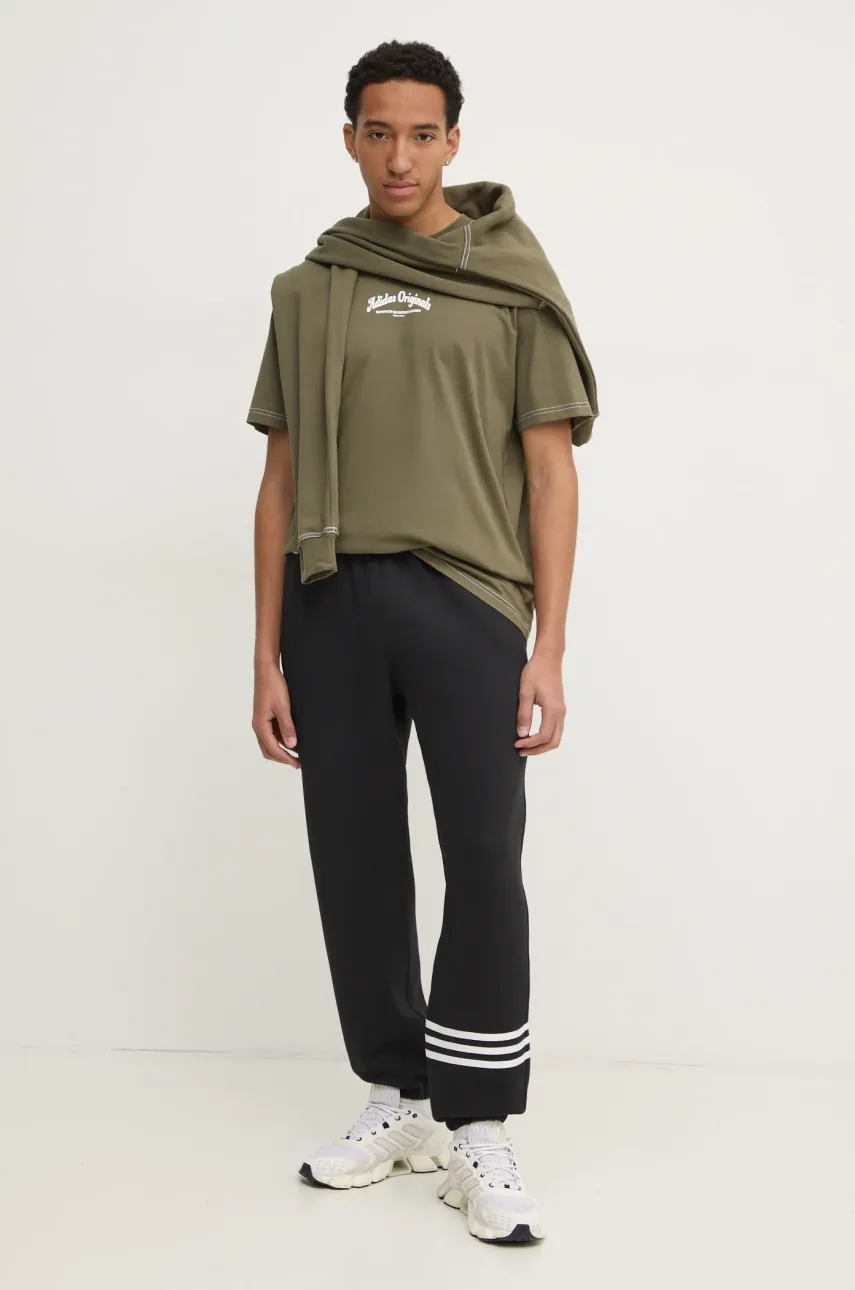 Хлопковая кофта adidas Originals Wabash мужская цвет зелёный с капюшоном с принтом JP4482 Хлопковая кофта adidas Originals Wabash мужская цвет зелёный с капюшоном с принтом JP4482