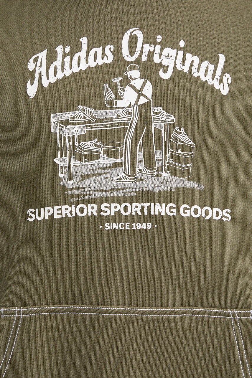 Βαμβακερή μπλούζα adidas Originals Wabash χρώμα: πράσινο, με κουκούλα, JP4482 φωτογραφία