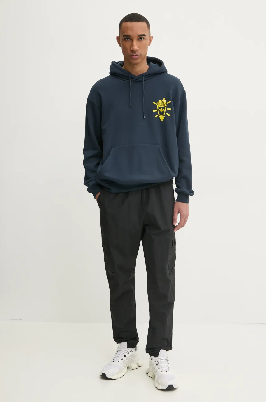 Кофта adidas Originals Q12 TS HOOD BU мужская цвет синий с капюшоном с принтом JN5694 Кофта adidas Originals Q12 TS HOOD BU мужская цвет синий с капюшоном с принтом JN5694