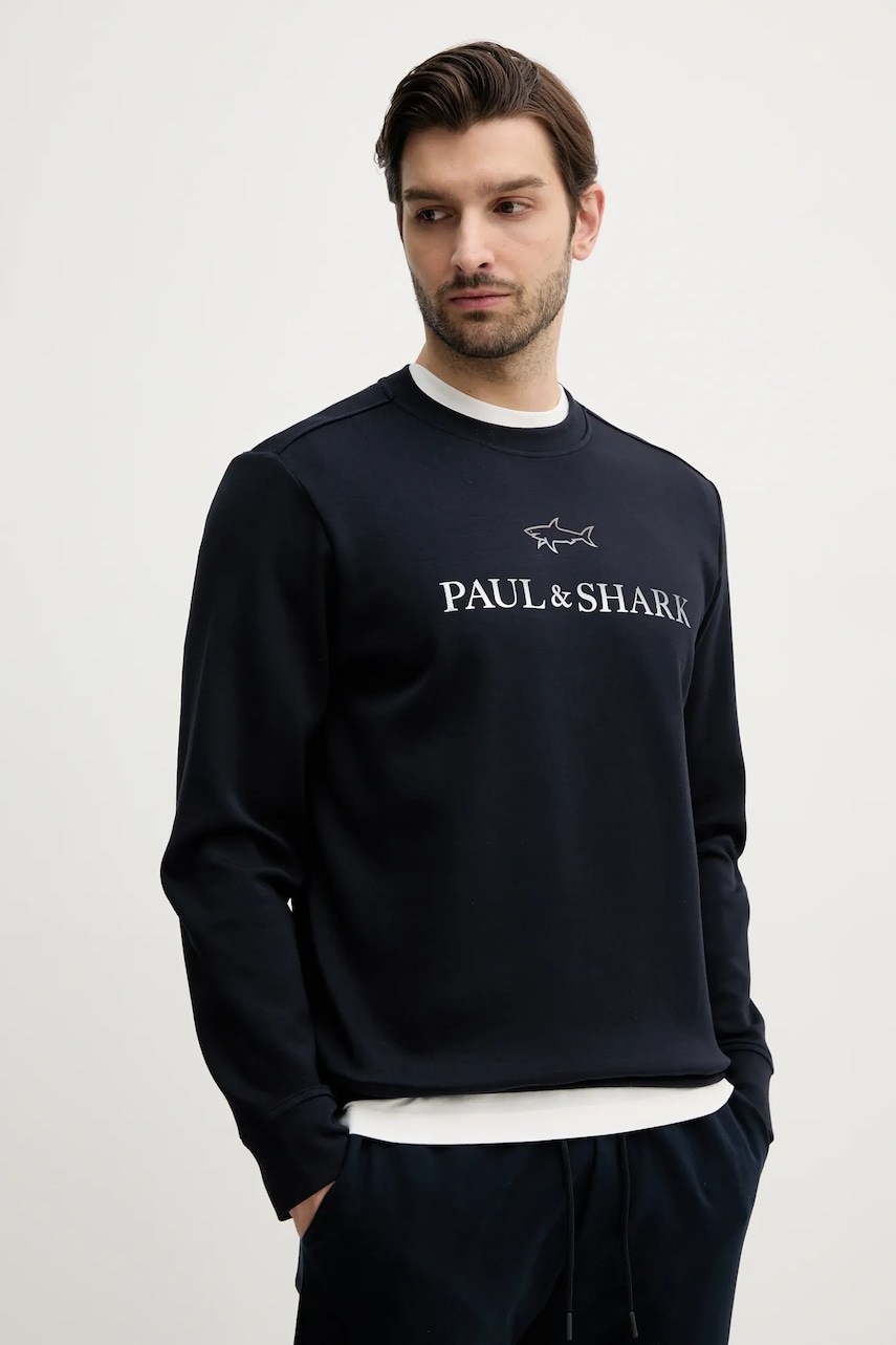 Paul&Shark bluza barbati, culoarea albastru marin, cu imprimeu, 25411869 Paul&Shark bluza barbati, culoarea albastru marin, cu imprimeu, 25411869