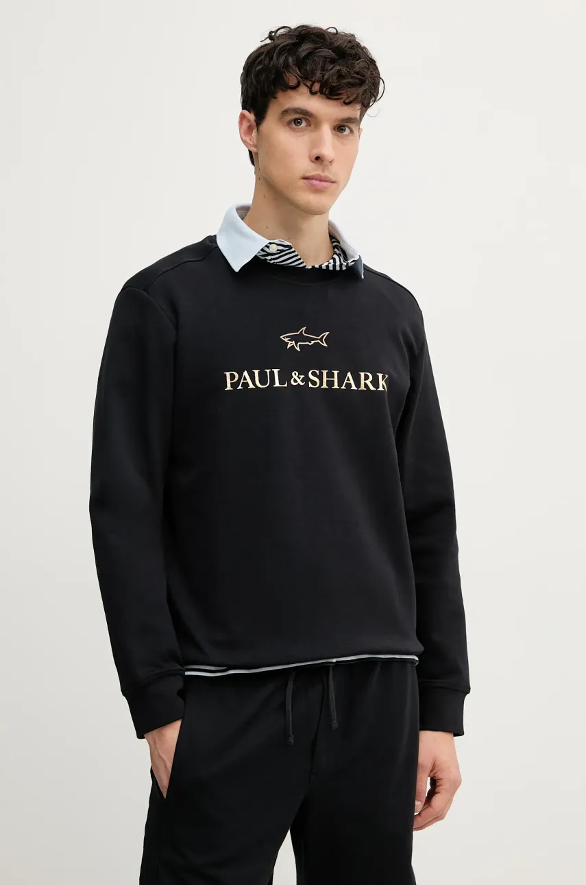 Paul&Shark bluza barbati, culoarea negru, cu imprimeu, 25411869