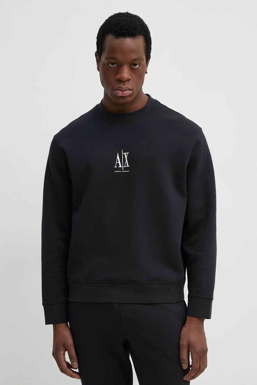 Armani Exchange bluza barbati, culoarea albastru marin, cu imprimeu, XM000368 AF10818