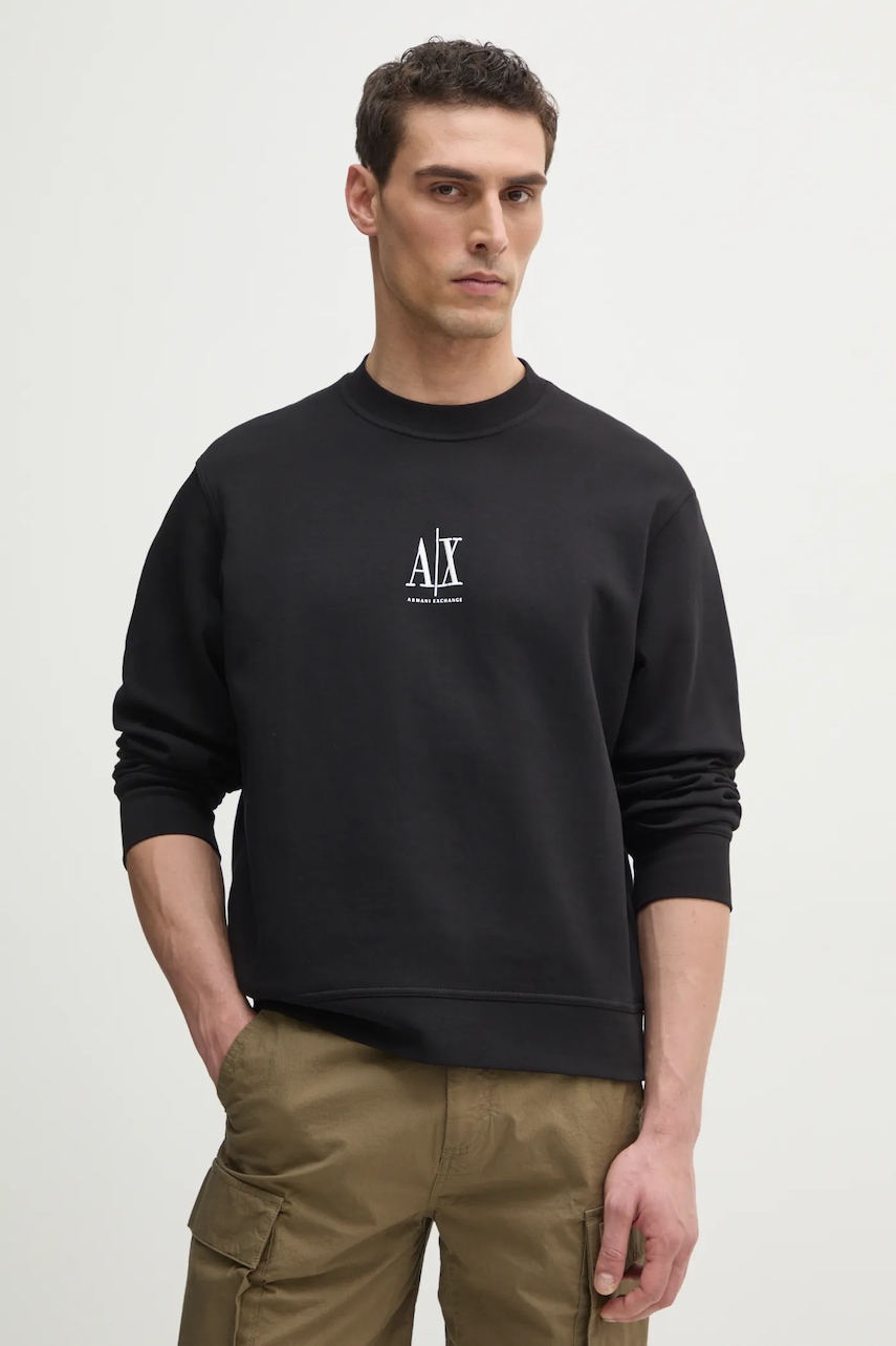 Armani Exchange bluza barbati, culoarea negru, cu imprimeu, XM000368 AF10818