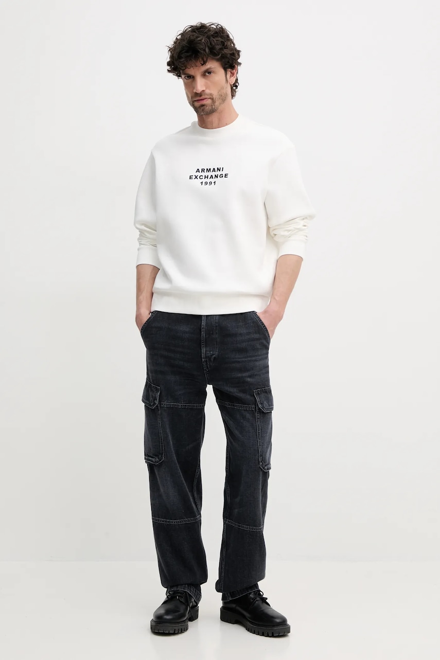 Кофта Armani Exchange мужская цвет белый с аппликацией XM000460 AF10818 Кофта Armani Exchange мужская цвет белый с аппликацией XM000460 AF10818