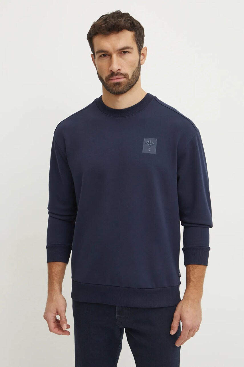 Joop! bluza barbati, culoarea albastru marin, cu imprimeu, 30044702