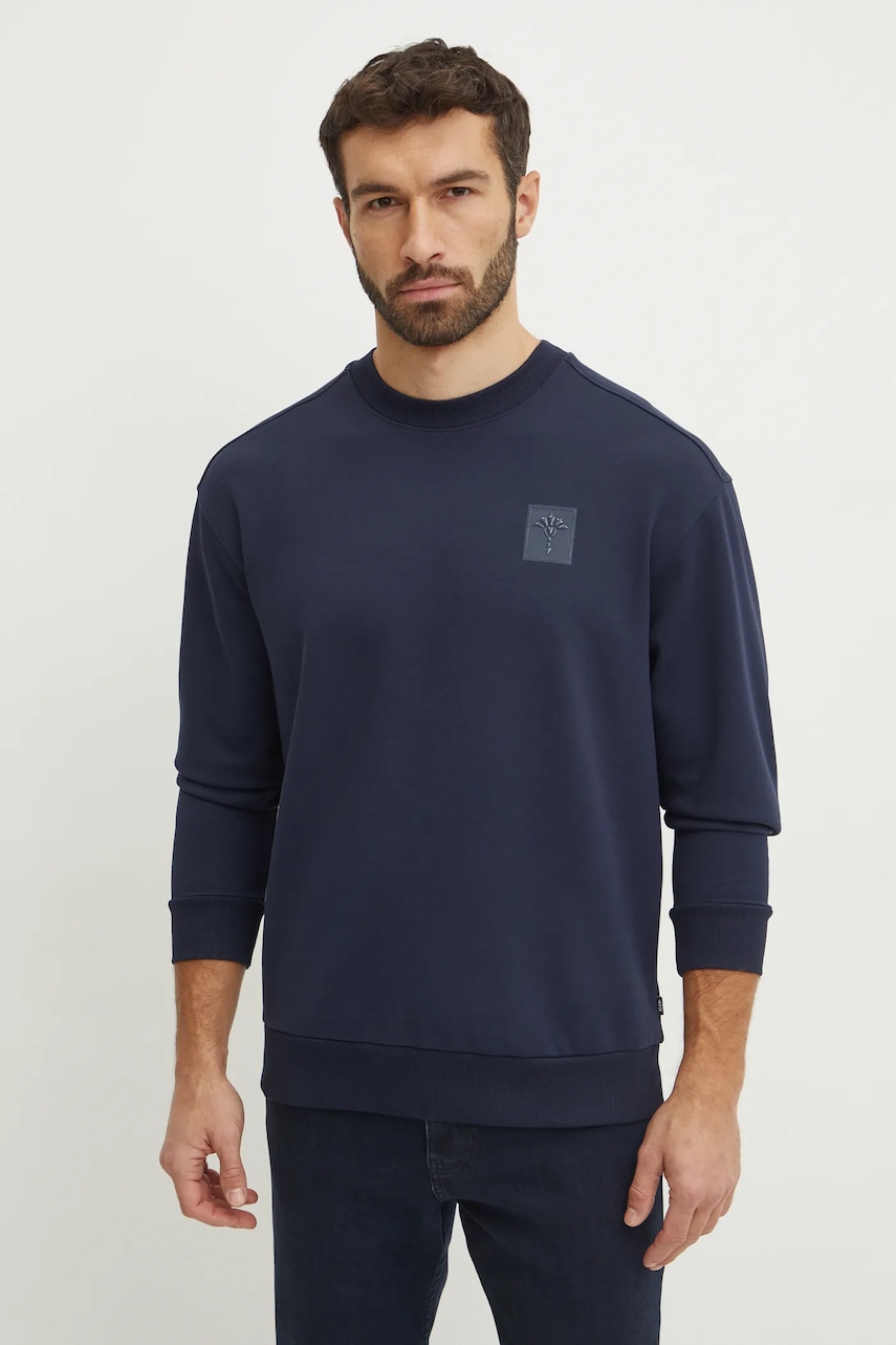 Joop! bluza barbati, culoarea albastru marin, cu imprimeu, 30044702