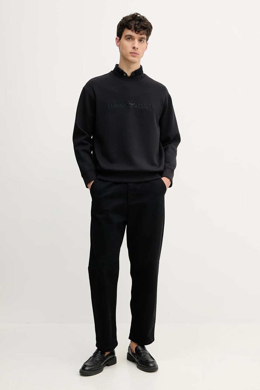 Кофта Emporio Armani мужская цвет чёрный с аппликацией EM001126 AF10013 Кофта Emporio Armani мужская цвет чёрный с аппликацией EM001126 AF10013