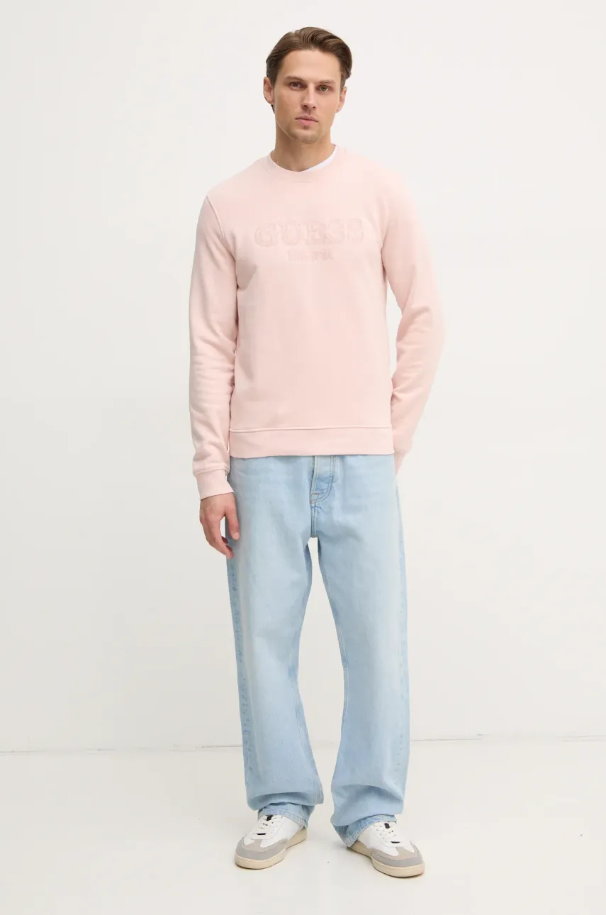 Кофта Guess мужская цвет розовый с принтом M5RQ15 KCN01 Кофта Guess мужская цвет розовый с принтом M5RQ15 KCN01