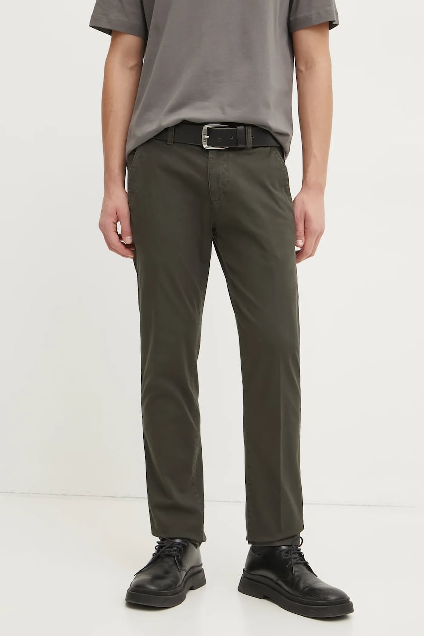 Marc O'Polo pantaloni barbati, culoarea verde, cu fason chinos, 520010810064 Marc O'Polo pantaloni barbati, culoarea verde, cu fason chinos, 520010810064