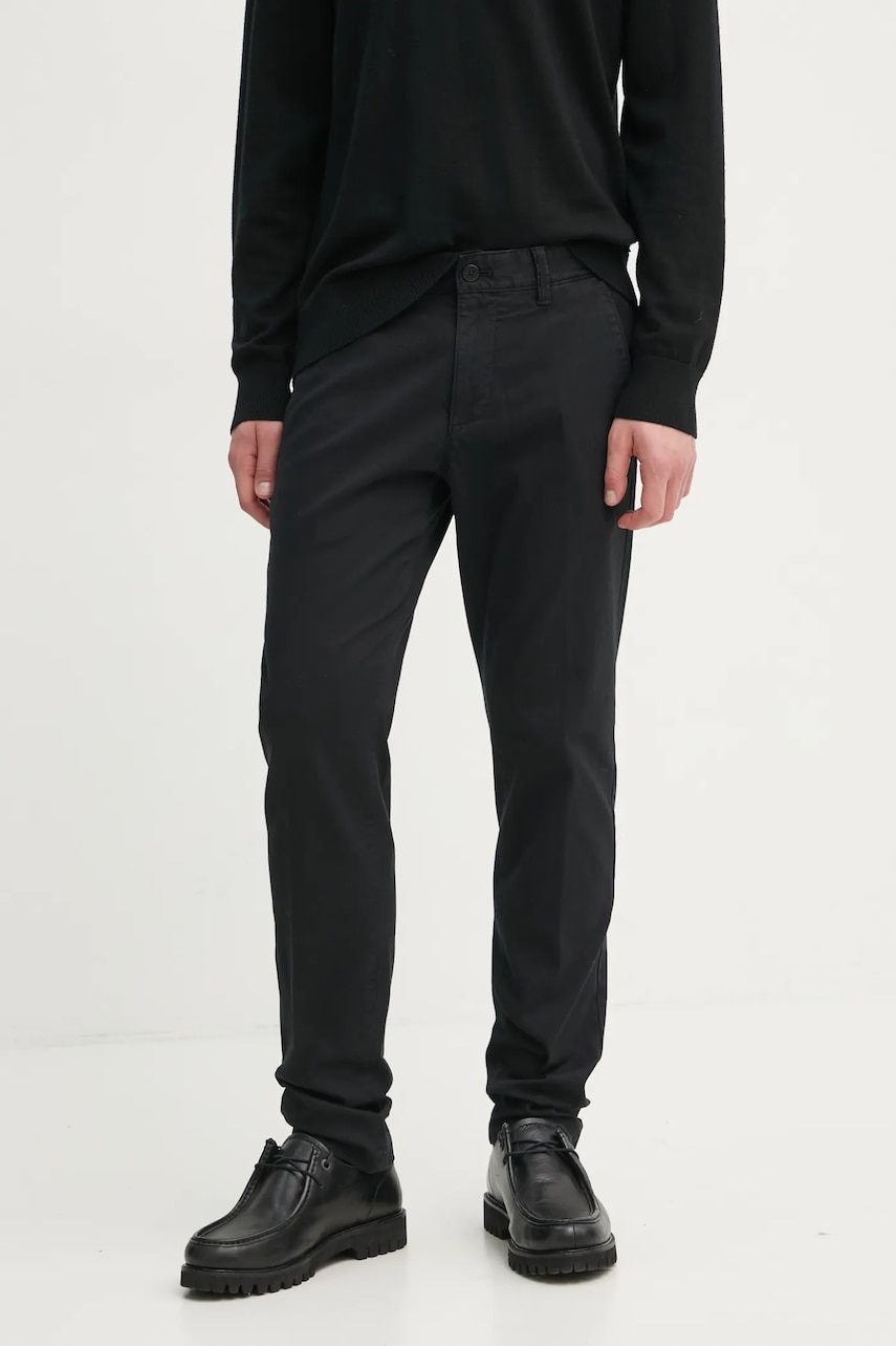 Marc O'Polo pantaloni barbati, culoarea negru, cu fason chinos, 520010810064 Marc O'Polo pantaloni barbati, culoarea negru, cu fason chinos, 520010810064