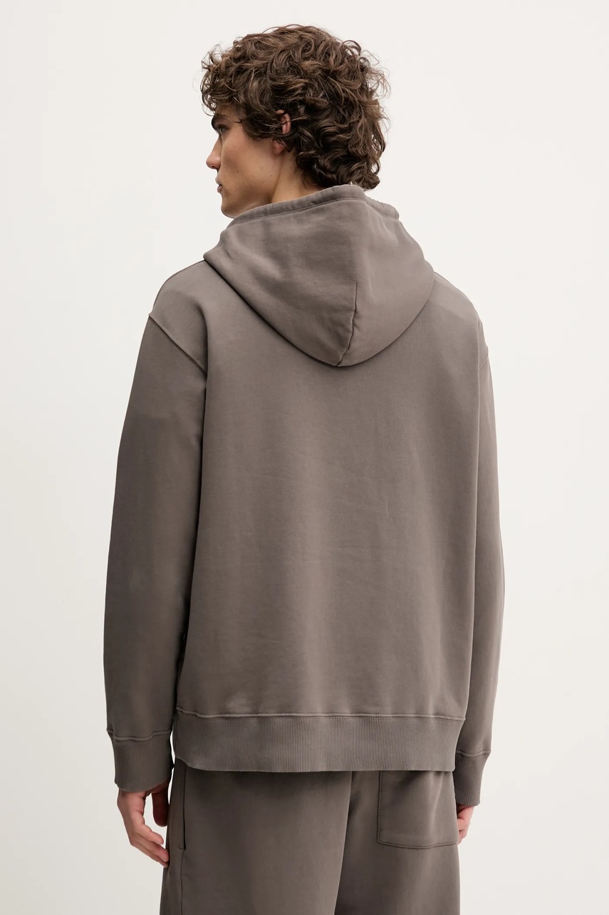 MM6 Maison Margiela pamut melegítőfelső barna, férfi, nyomott mintás, kapucnis, SH0GU0018 termék 2. képe
