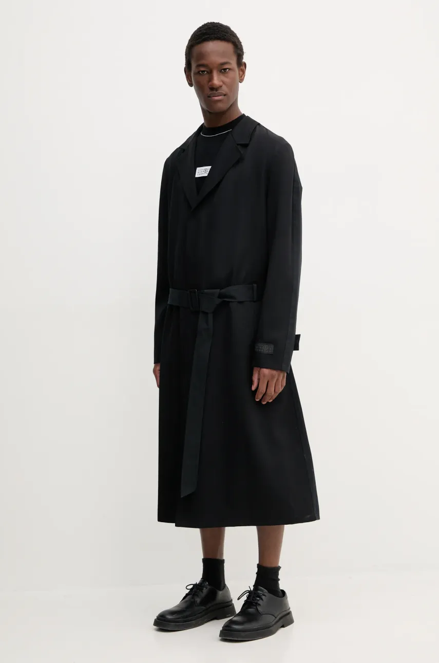 Шерстяной свитер MM6 Maison Margiela мужской цвет чёрный лёгкий SH0HL0017 Шерстяной свитер MM6 Maison Margiela мужской цвет чёрный лёгкий SH0HL0017