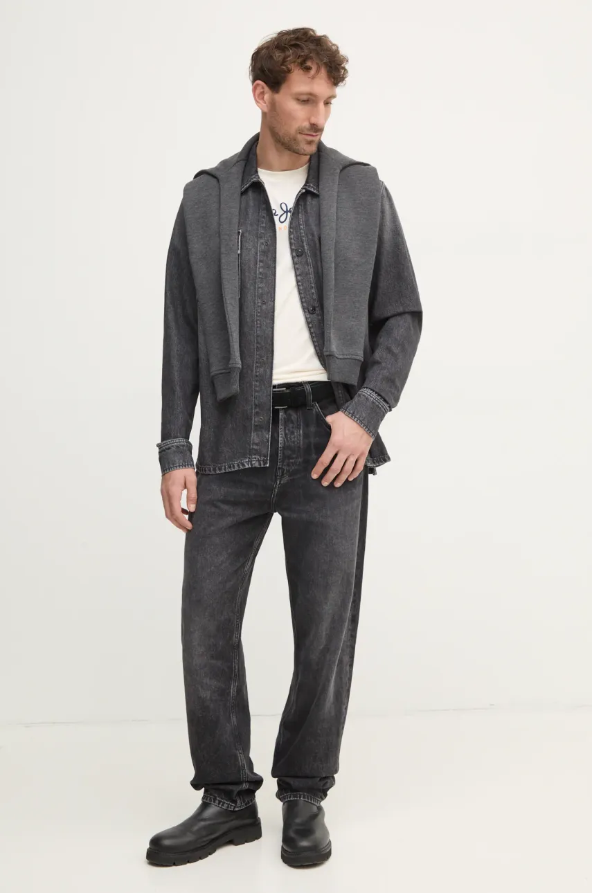Кофта Pepe Jeans DAMIAN CREW мужская цвет серый однотонная PM582754 Кофта Pepe Jeans DAMIAN CREW мужская цвет серый однотонная PM582754