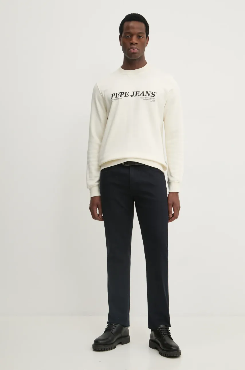 Кофта Pepe Jeans DYLAN CREW мужская цвет бежевый с аппликацией PM582756 Кофта Pepe Jeans DYLAN CREW мужская цвет бежевый с аппликацией PM582756