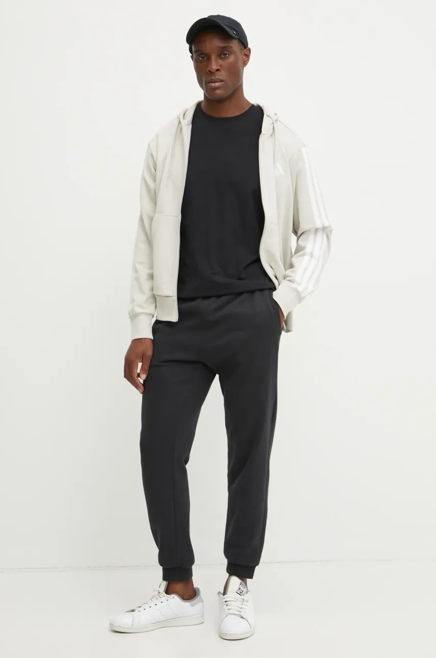 Кофта adidas Essentials мужская цвет бежевый с капюшоном с аппликацией JE6340 Кофта adidas Essentials мужская цвет бежевый с капюшоном с аппликацией JE6340