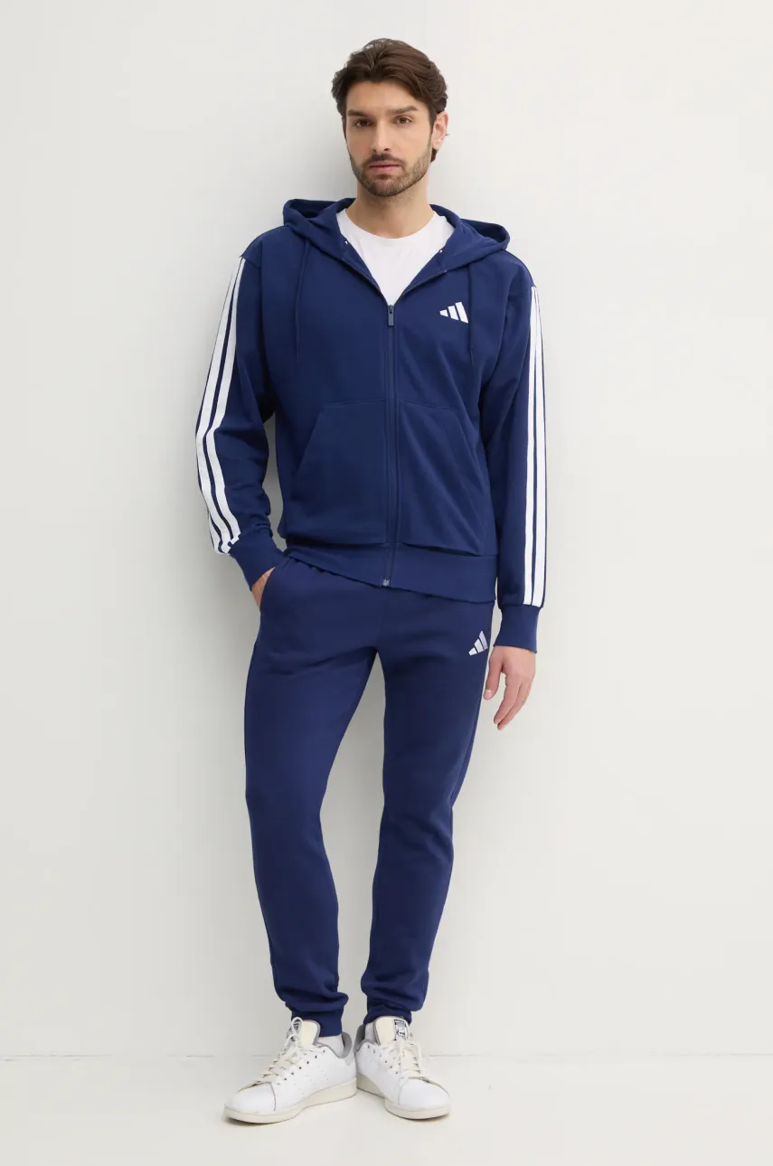 Кофта adidas Essentials мужская цвет синий с капюшоном узор JE6341 Кофта adidas Essentials мужская цвет синий с капюшоном узор JE6341