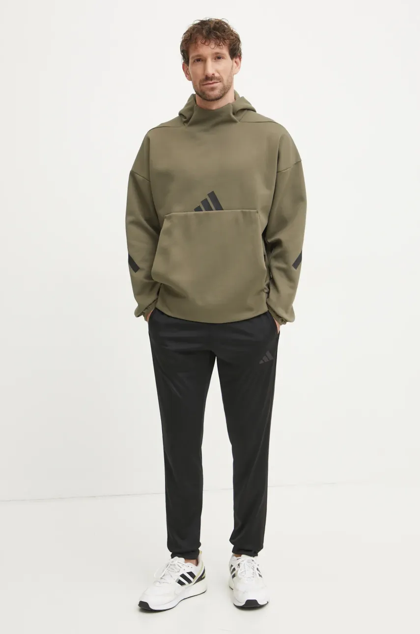 Кофта adidas Z.N.E. мужская цвет зелёный с капюшоном с принтом JD5321 Кофта adidas Z.N.E. мужская цвет зелёный с капюшоном с принтом JD5321