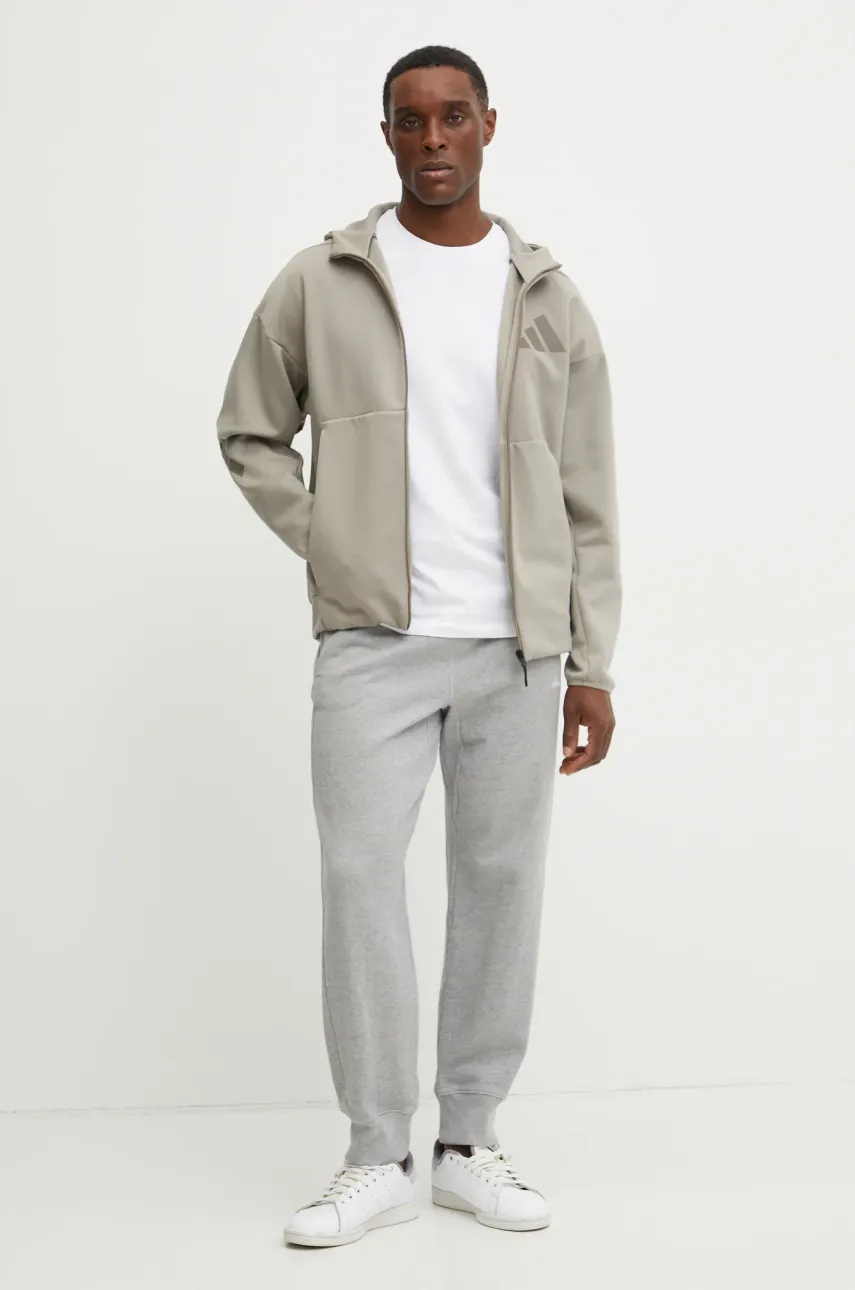 Кофта adidas Z.N.E. мужская цвет бежевый с капюшоном с принтом JC5495 Кофта adidas Z.N.E. мужская цвет бежевый с капюшоном с принтом JC5495