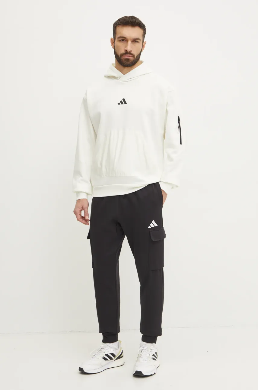 Кофта adidas City Escape мужская цвет бежевый с капюшоном с принтом JF3276 Кофта adidas City Escape мужская цвет бежевый с капюшоном с принтом JF3276