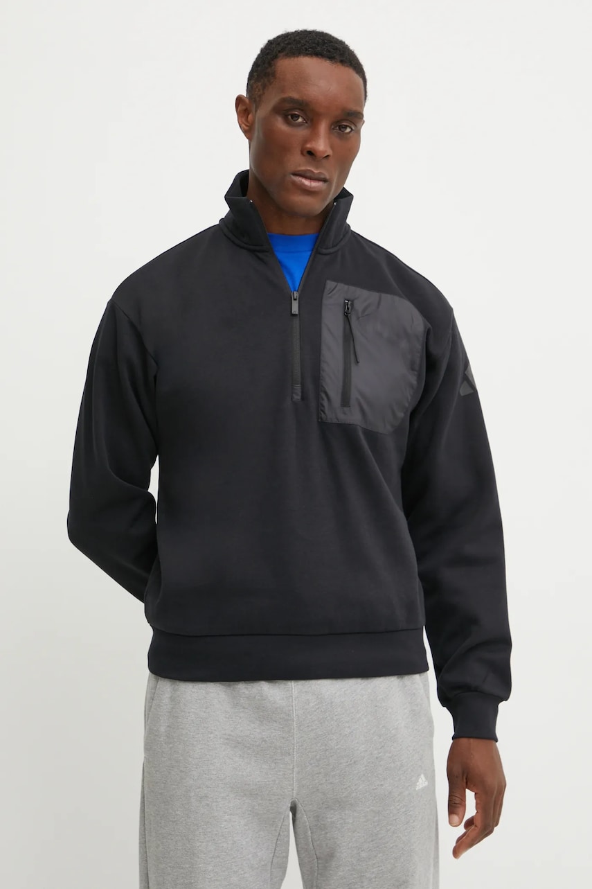 adidas bluza City Escape barbati, culoarea negru, neted, JF3290 adidas bluza City Escape barbati, culoarea negru, neted, JF3290
