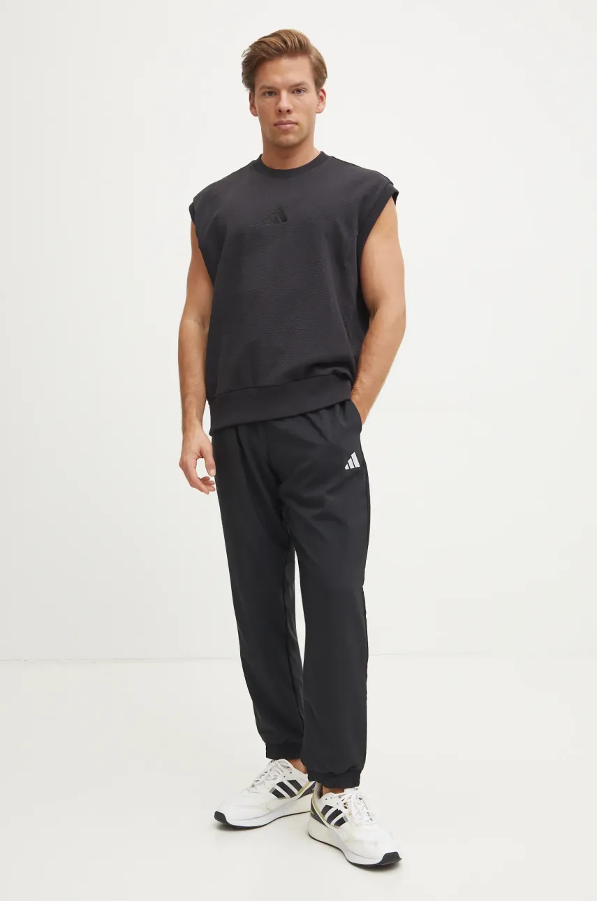 Хлопковая футболка adidas ALL SZN Luxe мужская цвет чёрный JJ3637 Хлопковая футболка adidas ALL SZN Luxe мужская цвет чёрный JJ3637
