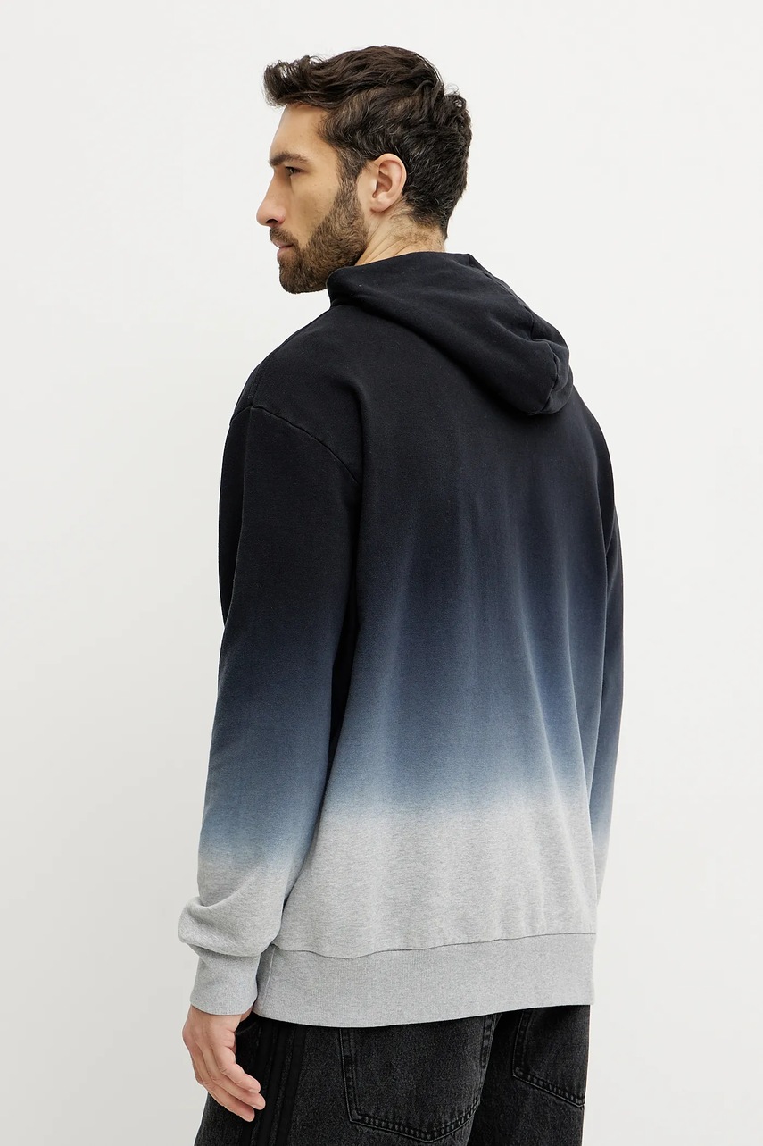 adidas pamut melegítőfelső ALL SZN Dip Dye fekete, férfi, mintás, kapucnis, JI6350 termék 2. képe