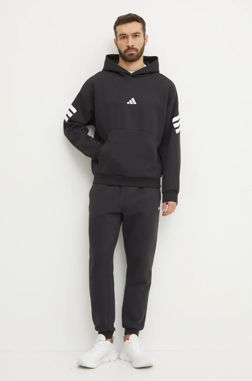 Кофта adidas Future Icons мужская цвет чёрный с капюшоном с принтом JD4838 Кофта adidas Future Icons мужская цвет чёрный с капюшоном с принтом JD4838