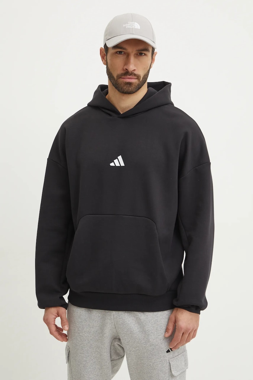 adidas bluza Future Icons barbati, culoarea negru, cu glugă, neted, JD4954 adidas bluza Future Icons barbati, culoarea negru, cu glugă, neted, JD4954