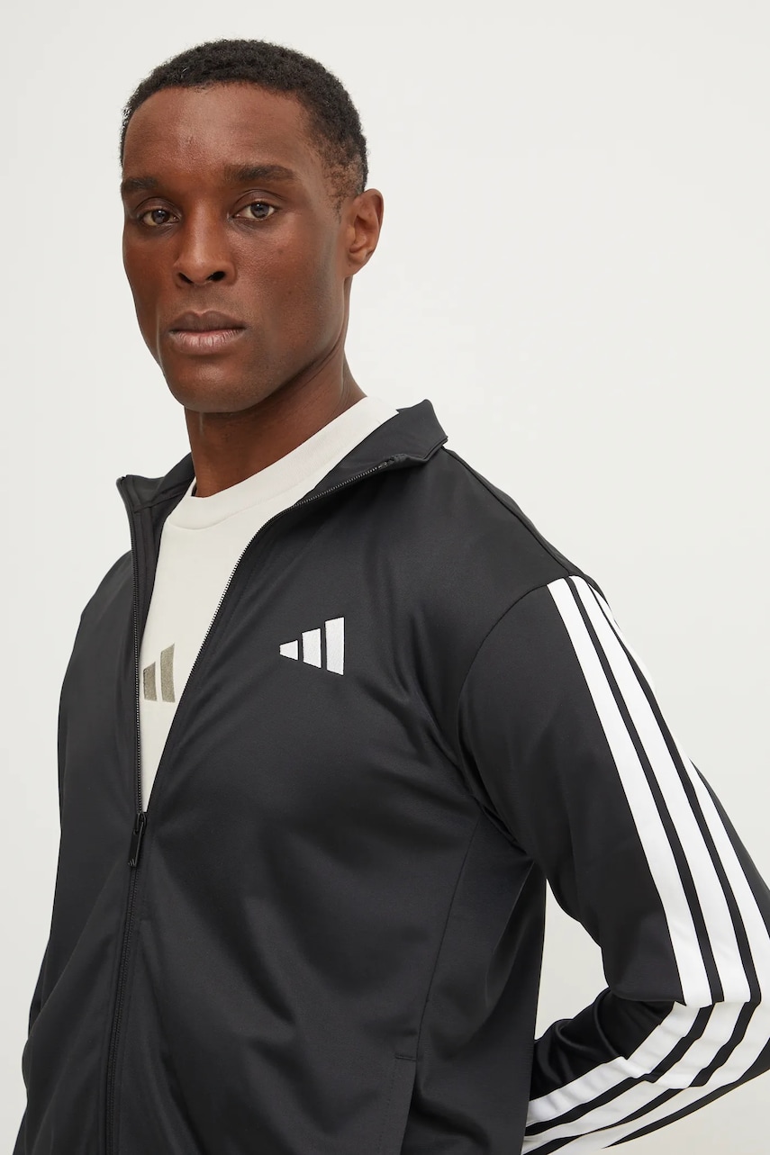 adidas bluza 3-Stripes barbati, culoarea negru, modelator, JI8816 adidas bluza 3-Stripes barbati, culoarea negru, modelator, JI8816