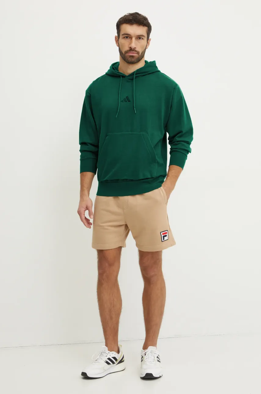 Кофта adidas Feelcozy мужская цвет зелёный с капюшоном однотонная JE3802 Кофта adidas Feelcozy мужская цвет зелёный с капюшоном однотонная JE3802