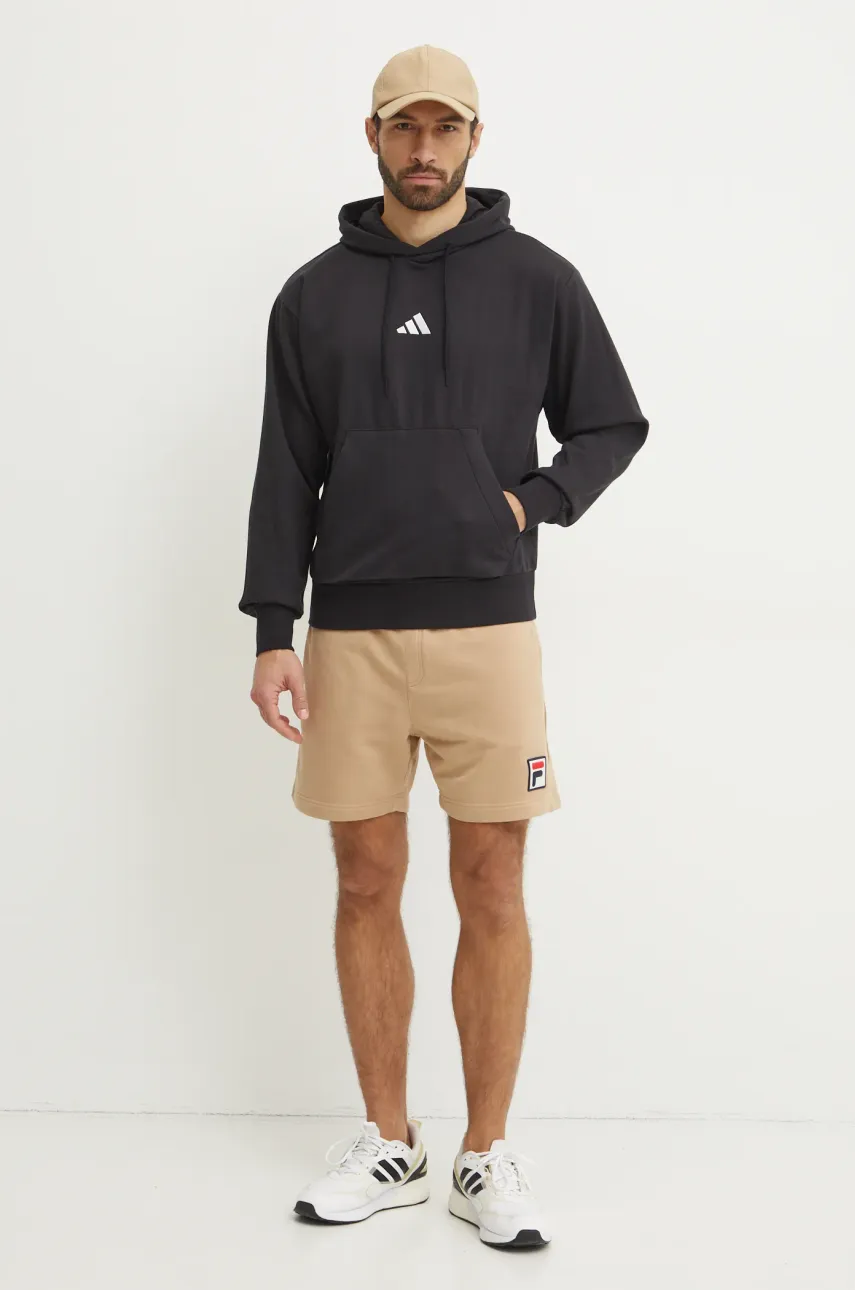 Кофта adidas Feelcozy мужская цвет чёрный с капюшоном с аппликацией JE3807 Кофта adidas Feelcozy мужская цвет чёрный с капюшоном с аппликацией JE3807