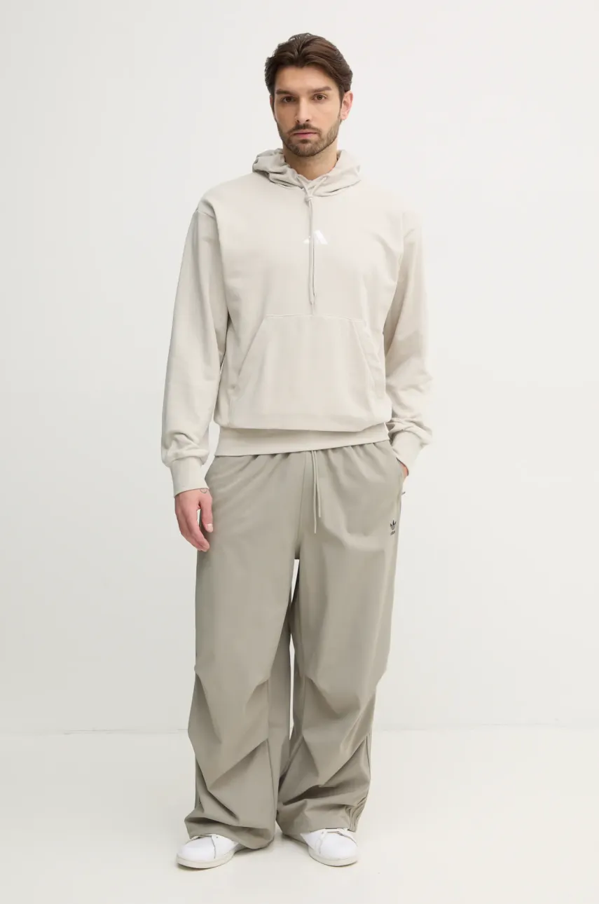 Кофта adidas Feelcozy мужская цвет бежевый с капюшоном однотонная IN6085 Кофта adidas Feelcozy мужская цвет бежевый с капюшоном однотонная IN6085